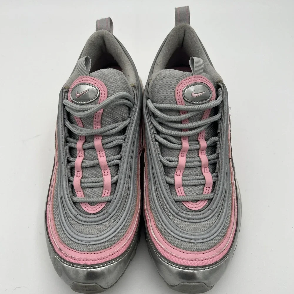 NIKE AIR MAX 97 (GS) METALLIC SILVER-PINK SZ 5Y- WOMENS‎ SZ 7 [921522-021]
